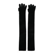 Kasjmier Gebreide Zwarte Handschoenen Ellebooglengte Max Mara , Black ...