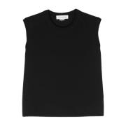 Zwart Jersey Mouwloos Logo Polo Victoria Beckham , Black , Dames