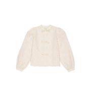 Blouse met geborduurde voile en pofmouwen The New Society , Beige , Da...