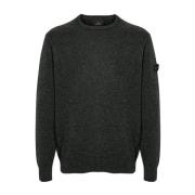 Donkergrijze Wollen Crew Neck Sweater Peuterey , Gray , Heren