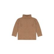 Oversized Ribbed Neck Jumper The New Society , Brown , Dames