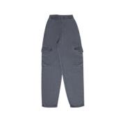 Gewassen Grijze Denim Cargo Broek The New Society , Gray , Dames