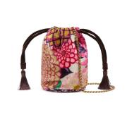 Velvet Mini Bucket Bag met Trekkoord Maliparmi , Multicolor , Dames