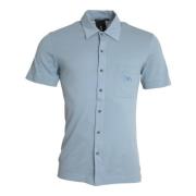 Blauw Logo Polo T-Shirt Katoen Kraag Dolce & Gabbana , Blue , Heren