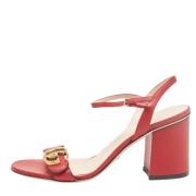 Pre-owned Leather sandals Gucci Vintage , Red , Dames