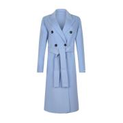 Lichtblauwe Wollen Jas Marella , Blue , Dames