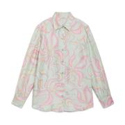 Zijden Twill Shirt met Print Maliparmi , Multicolor , Dames