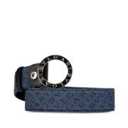 Pre-owned Leather belts Bvlgari Vintage , Blue , Dames