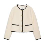 Elegante Logan Blazer Ivoor Gouden Knopen Anine Bing , Beige , Dames