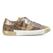 Leren Sneakers met Strass Versieringen Philippe Model , Yellow , Dames