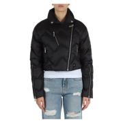 Gewatteerde Cropped Jas met Ritsdetails Richmond , Black , Dames