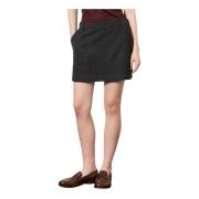 Cashmere Wol Mini Rok met Zij Sluiting Massimo Alba , Black , Dames