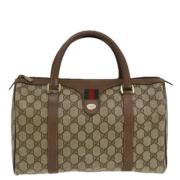 Pre-owned Canvas travel-bags Gucci Vintage , Beige , Dames