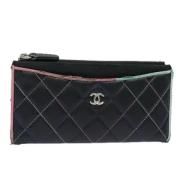 Pre-owned Leather pouches Chanel Vintage , Black , Dames