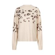 Dieren Paillet Pullover Trui Beige Esqualo , Beige , Heren