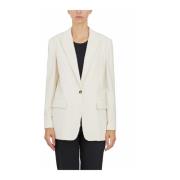 Single-Breasted Blazer Dondup , Beige , Dames