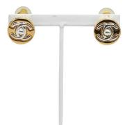 Pre-owned Metal earrings Chanel Vintage , Yellow , Dames