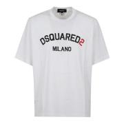 Klassiek Wit Katoenen T-shirt Dsquared2 , White , Heren