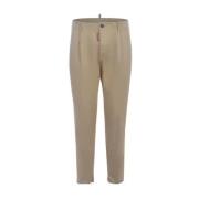 Katoenen Broek met Logodetail Dsquared2 , Beige , Heren