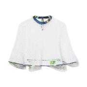 Bianco Katoenen Poncho met Zijden Afwerking Emilio Pucci , White , Dam...