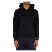 Wollen hoodie met logoborduursel Emporio Armani , Blue , Heren