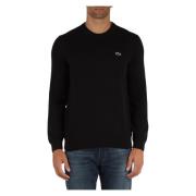 Regular Fit Katoenen Trui Lacoste , Black , Heren