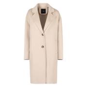 Wollen jas met reverskraag Pinko , Beige , Dames