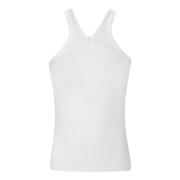 Rib Tank Top met kruisbandjes Courrèges , White , Dames