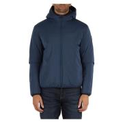 Gewatteerde Stretch Stof Jas Hoge Hals Capuchon Colmar , Blue , Heren