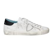 Wit Zwart Leren Sneakers Philippe Model , White , Heren