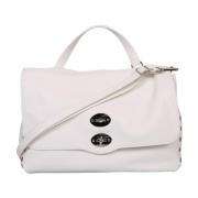 Witte Leren Dagtas Zanellato , White , Dames