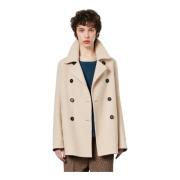 Luxe dubbelrijige wollen jas Massimo Alba , Beige , Dames