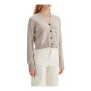 Korte Cashmere Vest Lisa Yang , Beige , Dames