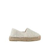 Witte Sneakers met Mesh Stof Espadrilles , White , Dames