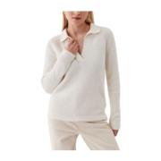 Alpaca Polo-NK Sweater voor Vrouwen Calvin Klein , White , Dames