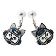 Pre-owned Plastic earrings Chanel Vintage , Blue , Dames