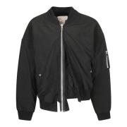 Oversized Bomber Jacket met ritssluiting An Other Date , Black , Heren