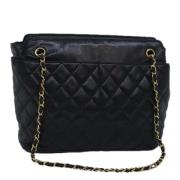 Pre-owned Leather chanel-bags Chanel Vintage , Black , Dames