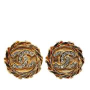 Pre-owned Metal earrings Chanel Vintage , Yellow , Dames