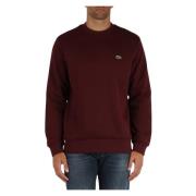 Klassieke Fit Crewneck Sweatshirt met Voorlogo Patch Lacoste , Red , H...