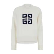 Witte Crewneck Sweater 4G Logo Givenchy , White , Dames