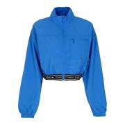 Blauwe Crop Windbreaker Jas met Taping Tommy Hilfiger , Blue , Dames