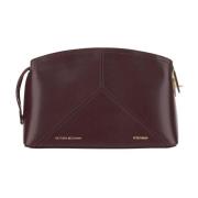 Bordeaux Leren Schoudertas met Rits Victoria Beckham , Red , Dames