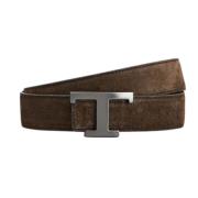 Omkeerbare Leren Riem met Logogesp Tod's , Brown , Heren