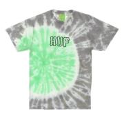 Groene Tie-Dye Tee Heren T-shirt HUF , Multicolor , Heren