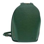 Pre-owned Leather backpacks Louis Vuitton Vintage , Green , Dames