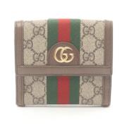 Pre-owned Leather wallets Gucci Vintage , Beige , Dames