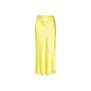 Gespleten Midi Satijnen Rok Maliparmi , Yellow , Dames