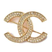 Pre-owned Metal brooches Chanel Vintage , Yellow , Dames