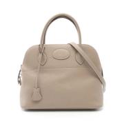 Pre-owned Leather handbags Hermès Vintage , Beige , Dames